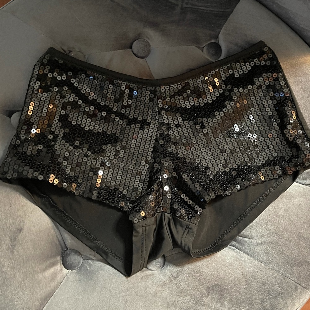 Black Sequin Shorts